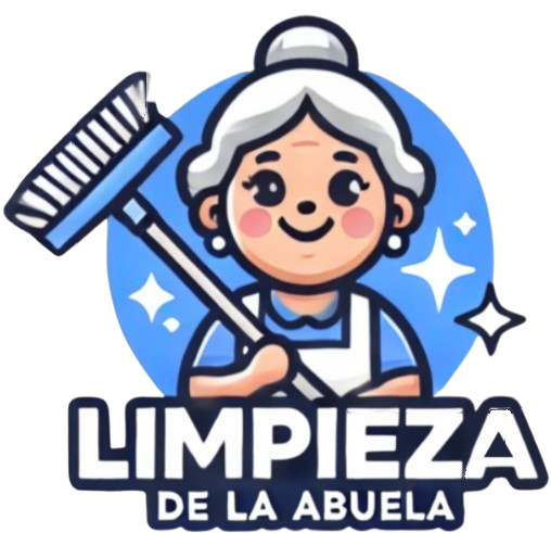Logo featuring a smiling elderly woman holding a broom with the text 'LIMPIEZA DE LA ABUELA' beneath her.